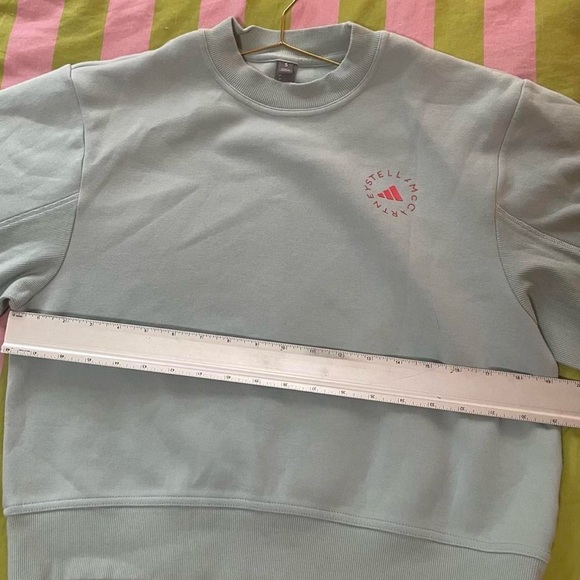 Adidas by Stella McCartney Crewneck Sweatshirt – Light Blue Designer Athleisure - Picture 6 of 7